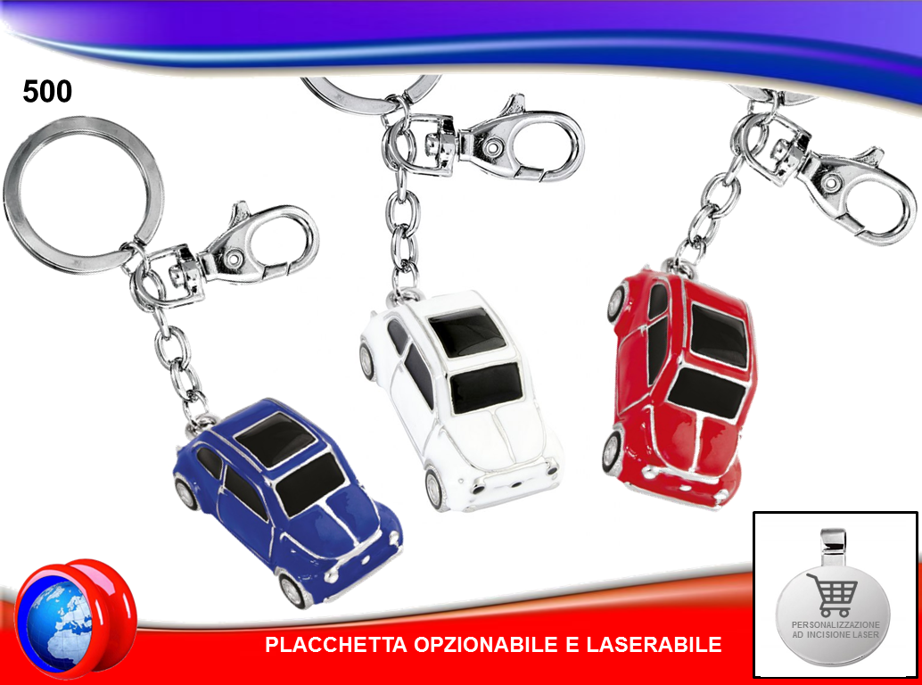PORTACHIAVI A FORMA DI FIAT 500
