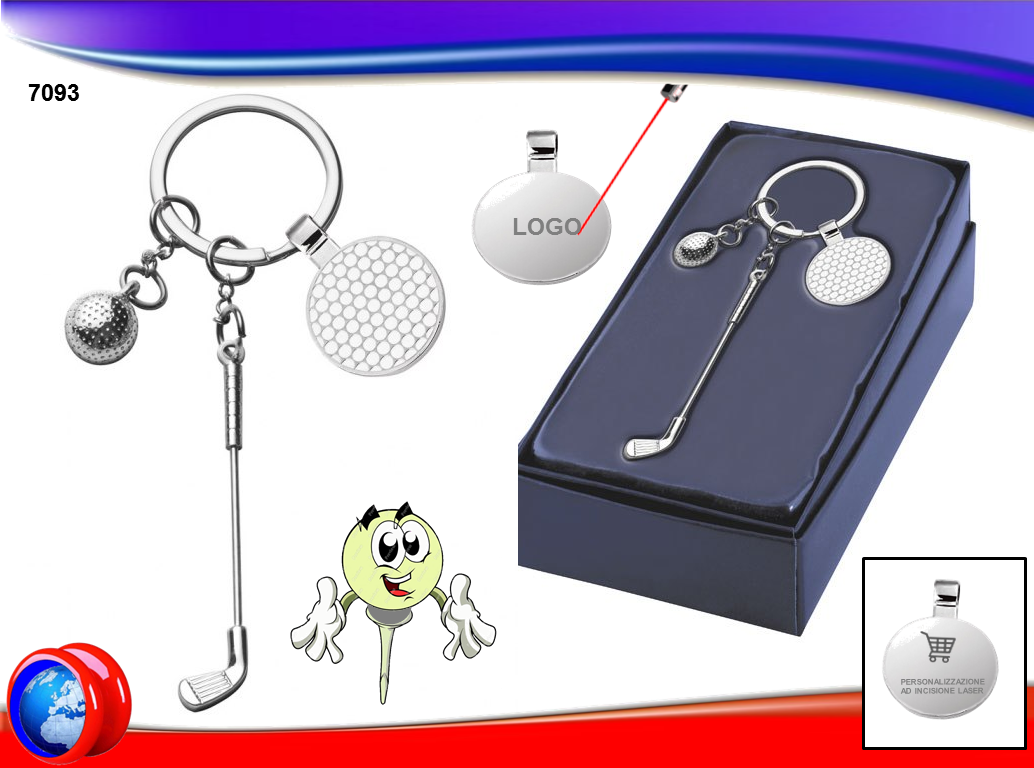 PORTACHIAVI A FORMA DI MAZZA DA GOLF