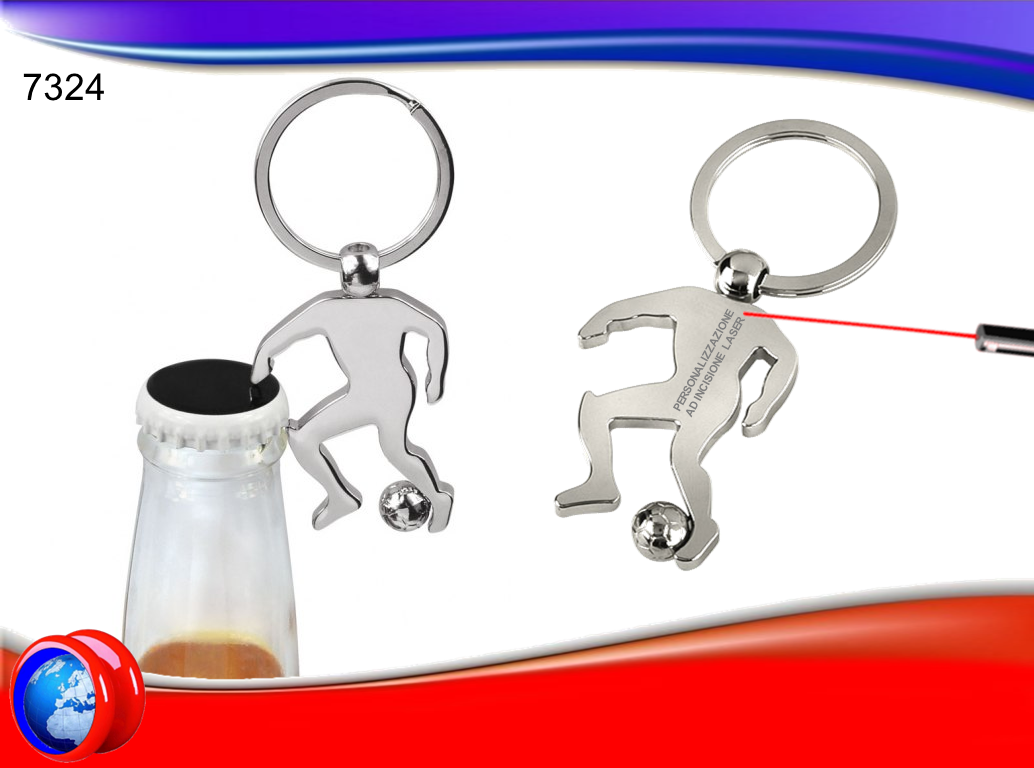 Portachiavi  Metallico a Forma di Calciatore