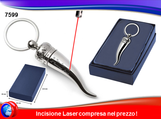 PORTACHIAVI A FORMA DI CORNETTO PORTA FORTUNA