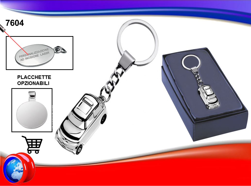 PORTACHIAVI IN METALLO CROMATO A FORMA DI 500