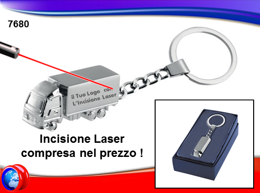 Portachiavi in metallo a forma di camion