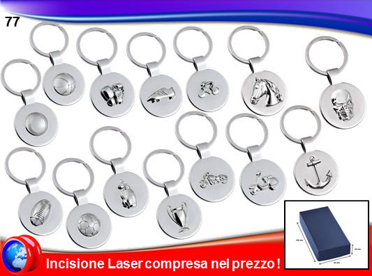 portachiavi in metallo a basso rilievo