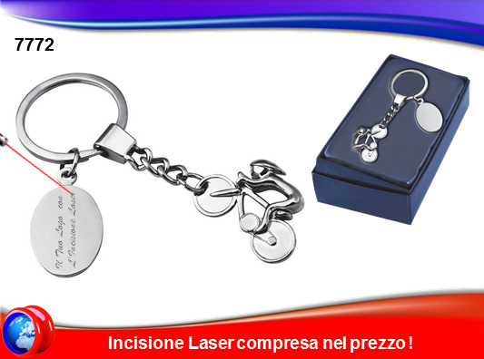 PORTACHIAVI A FORMA DI CICLISTA  CON GETTONE CARRELLO SPESA