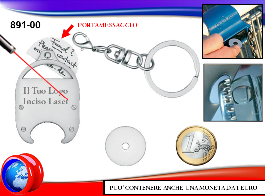 Portachiavi “CameBack&Coin” con gettone e apribottiglie