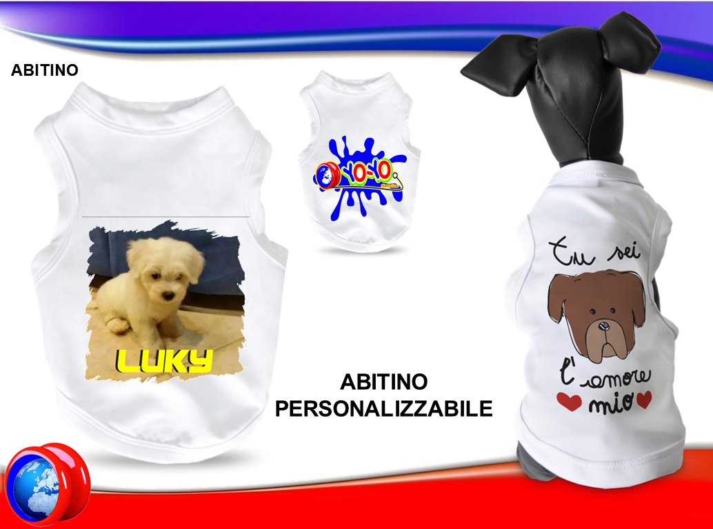 Abitino Bianco per cani personalizzabile