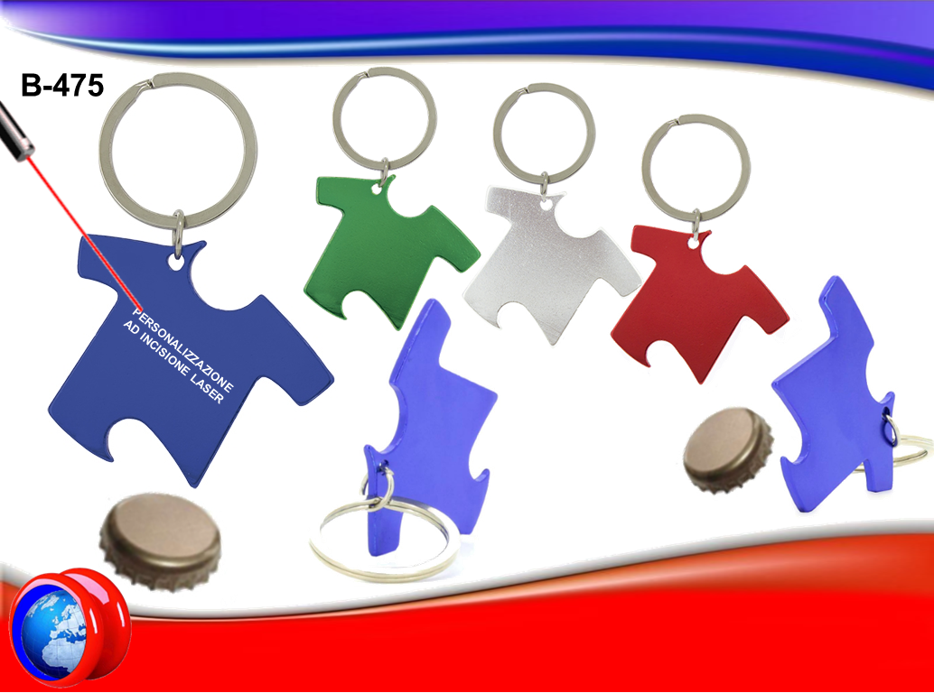 Portachiavi Apribottiglie a forma di T-Shirt