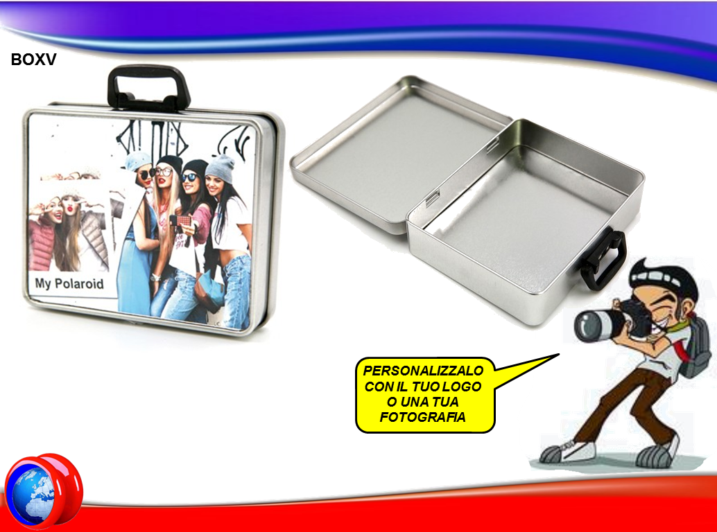 Box Valigetta 12x10 H.3 cm. con Alluminio Sublimatico