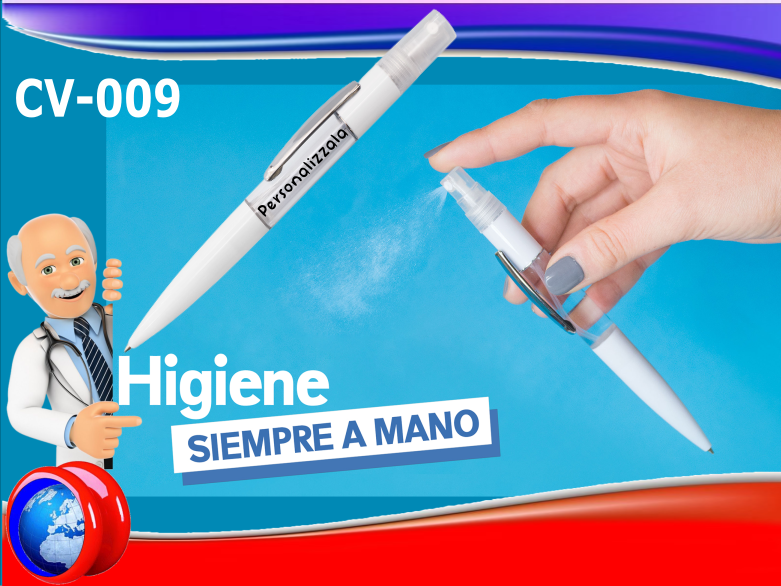 Penna con erogatore gel antibatterico "Sergi" personalizzabile