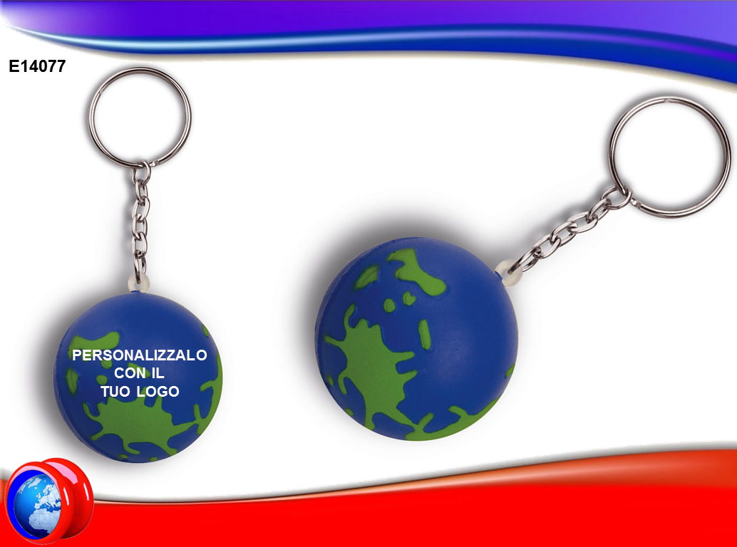 Portachiavi Antistress a forma di Globo Terrestre
