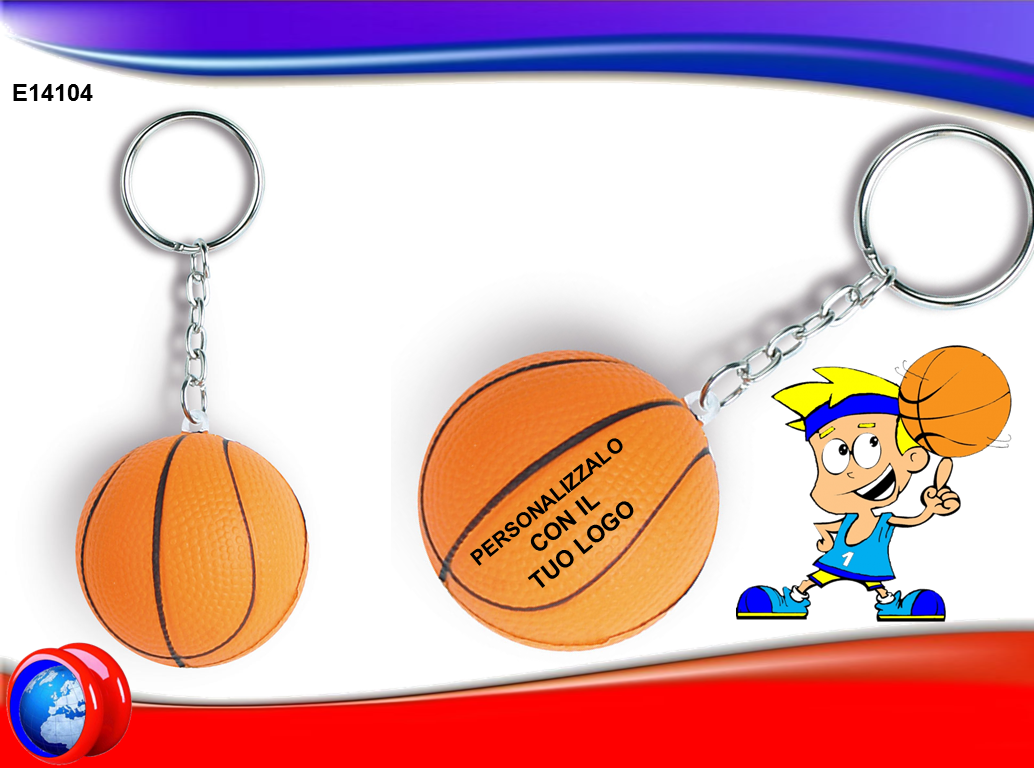 Portachiavi Antistress a forma di Pallone da Basket