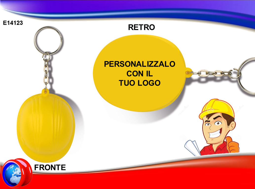 Portachiavi Antistress a forma di Elmetto Antinfortunistico