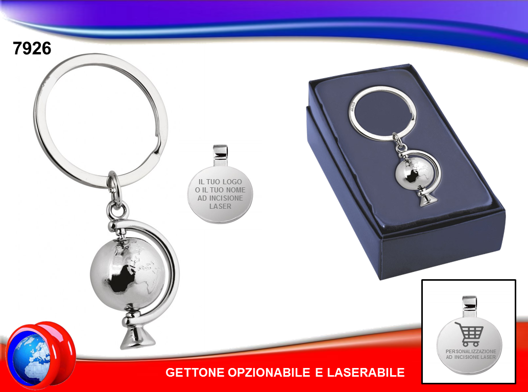 Portachiavi a Mappamondo