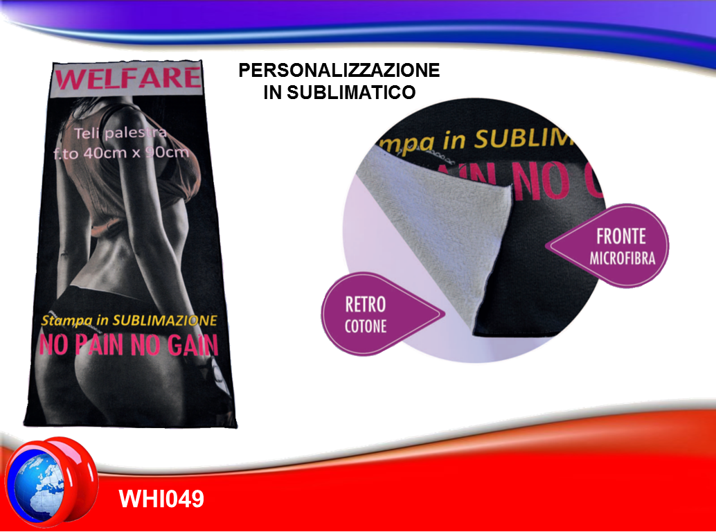 Telo Palestra , con personalizzazione in sublimazione