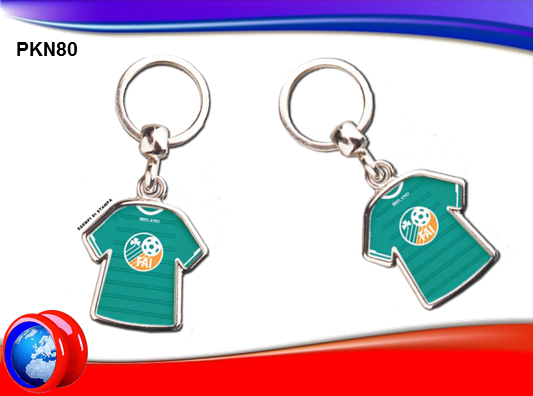 PORTACHIAVI METALLICO BIFACCIALE  A FORMA DI T-SHIRT  PERSONALIZZATO IN QUADRICROMIA