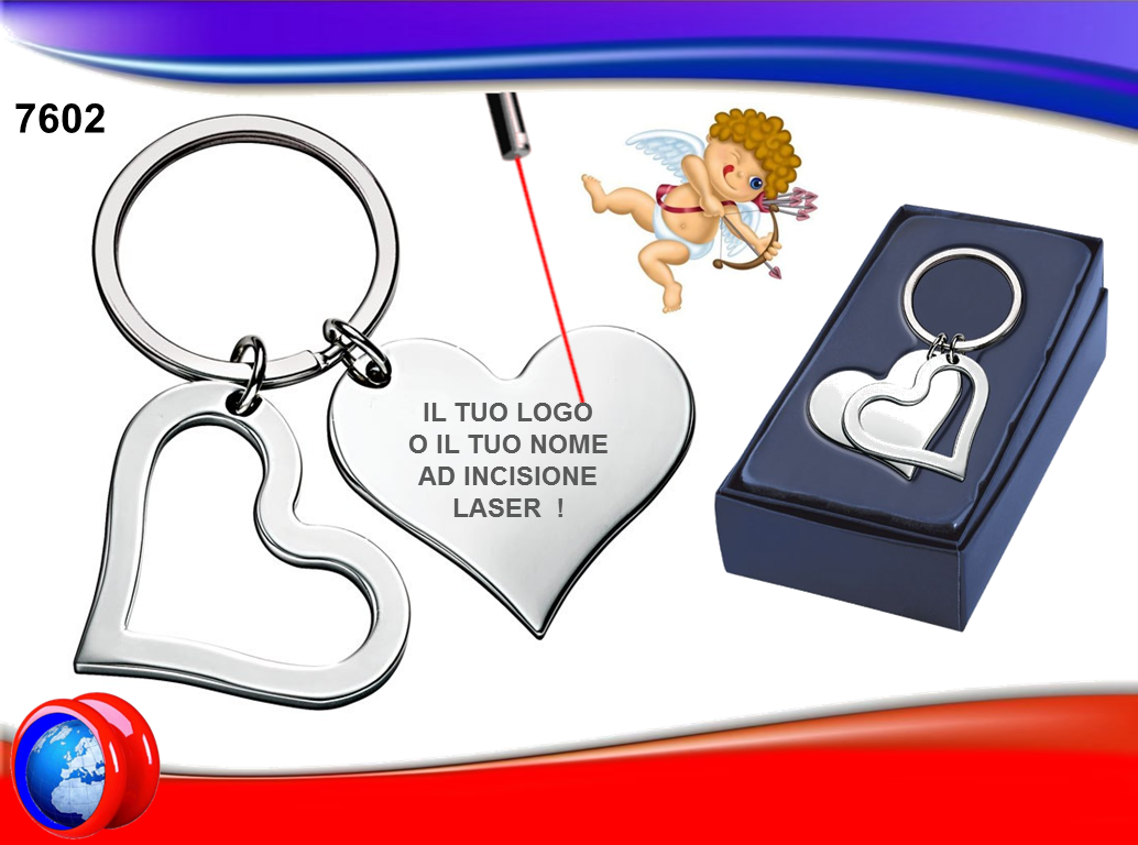 PORTACHIAVI CON DOPPIO CUORE