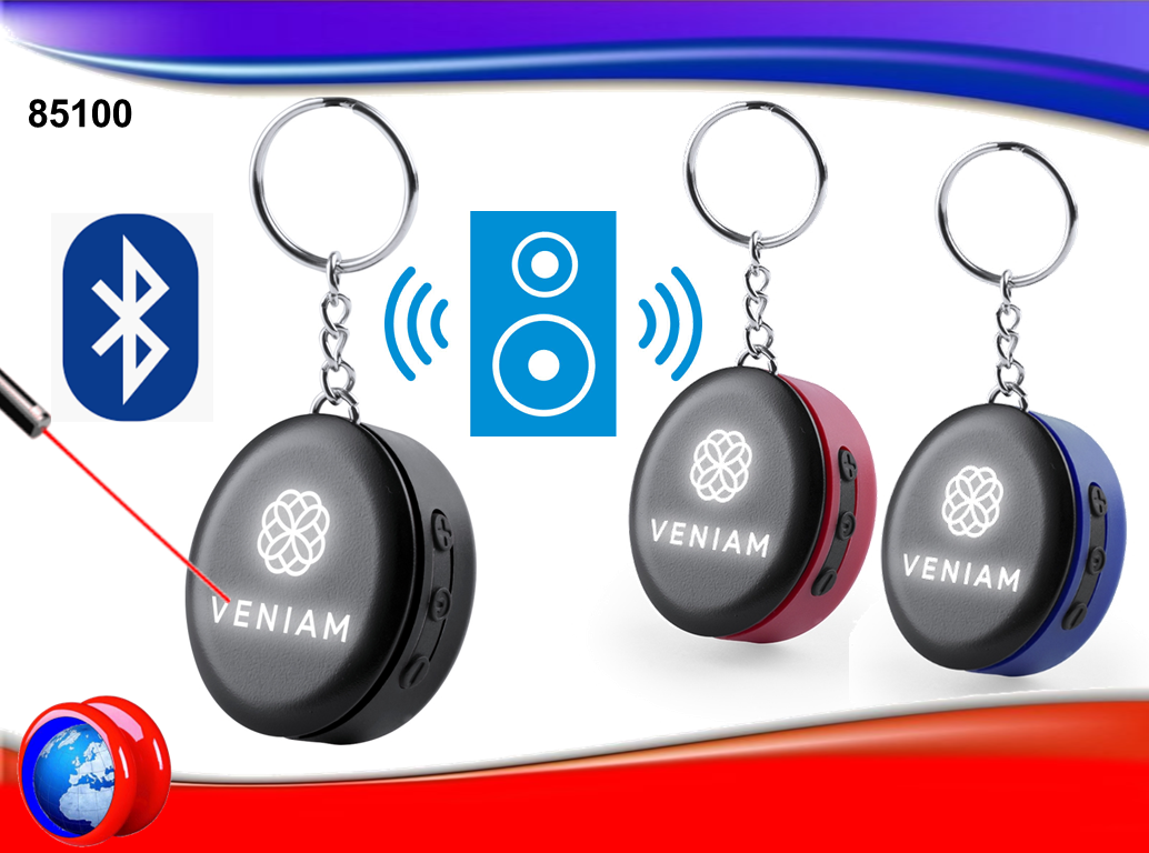 PORTACHIAVI CON SPEAKER BLUETOOTH ACCEGLIO CON PERSONALIZZAZIONE RETROILLUMINATA