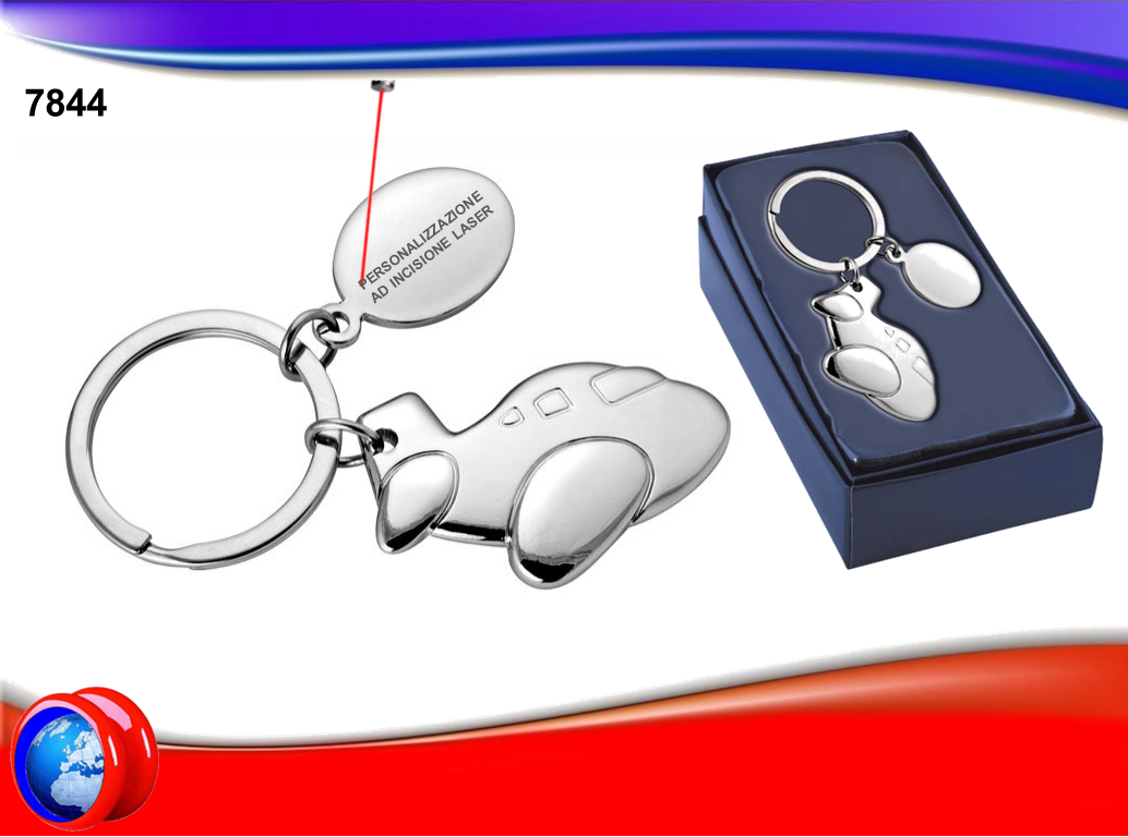 PORTACHIAVI IN METALLO CROMATO E AEREOPLANINO