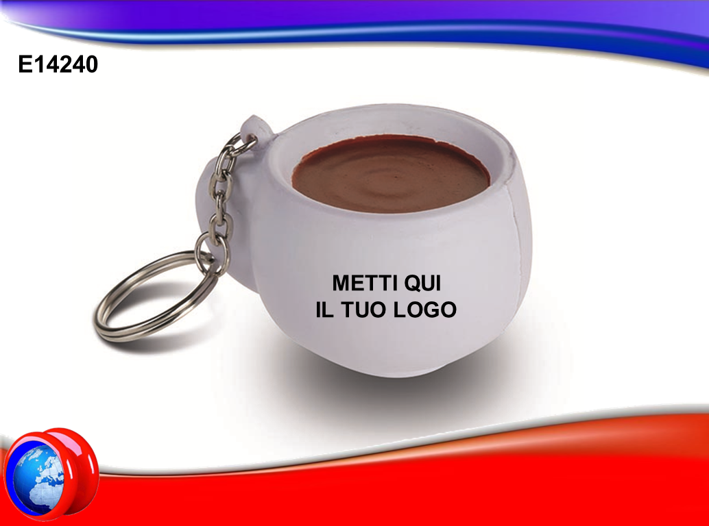 PORTACHIAVI ANTISTRESS A FORMA DI TAZZINA DI CAFFE