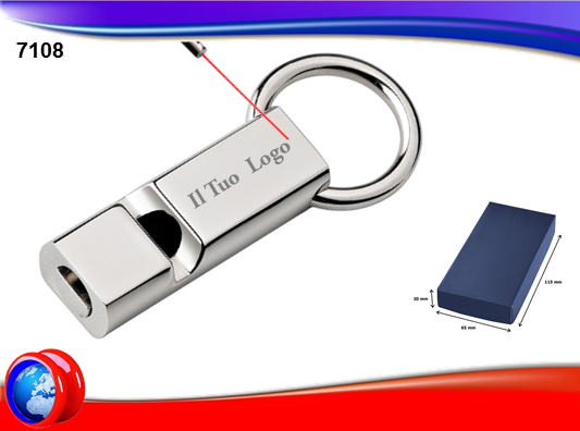 PORTACHIAVI IN METALLO A FORMA DI FISCHIETTO