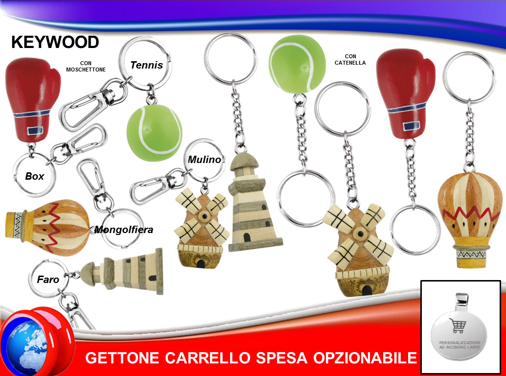 portachiavi in legno in vari modelli