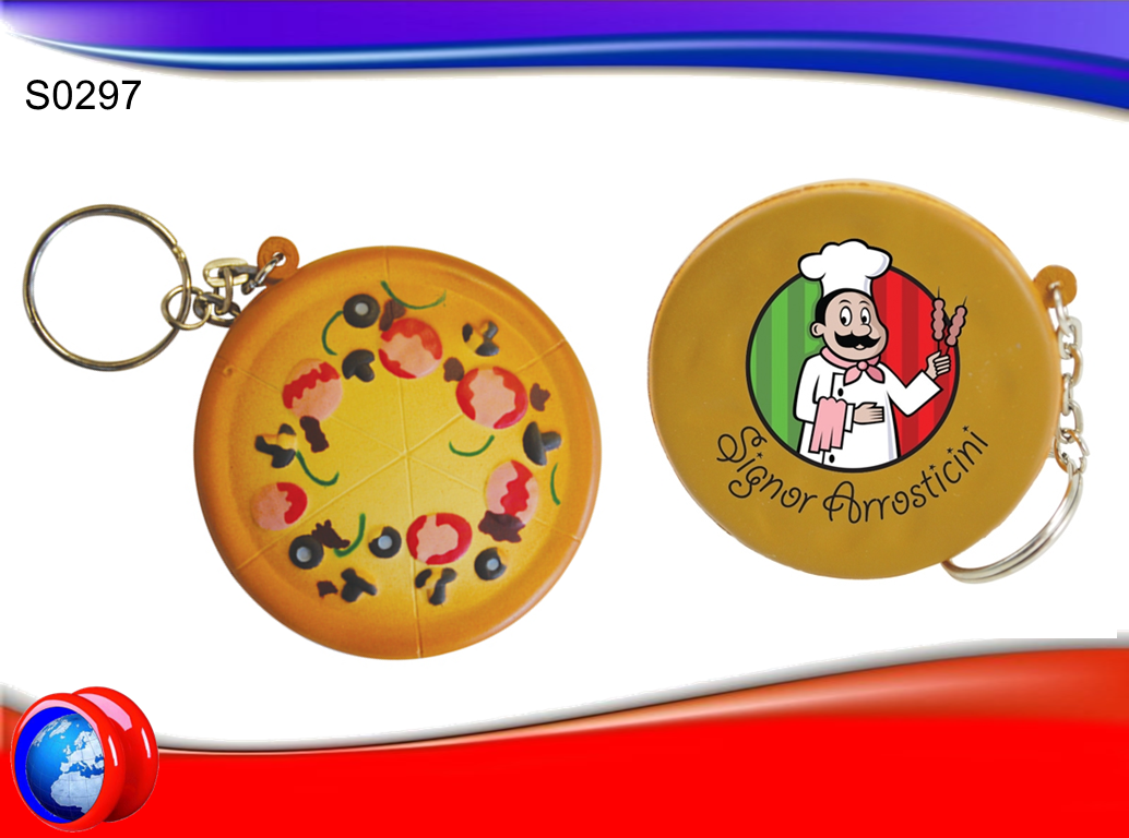 Portachiavi Gommosotto Antistress a forma di  Pizza